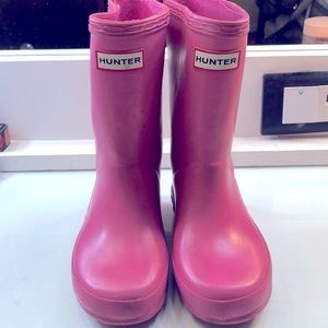Girl Pink Hunter Boots Size 9